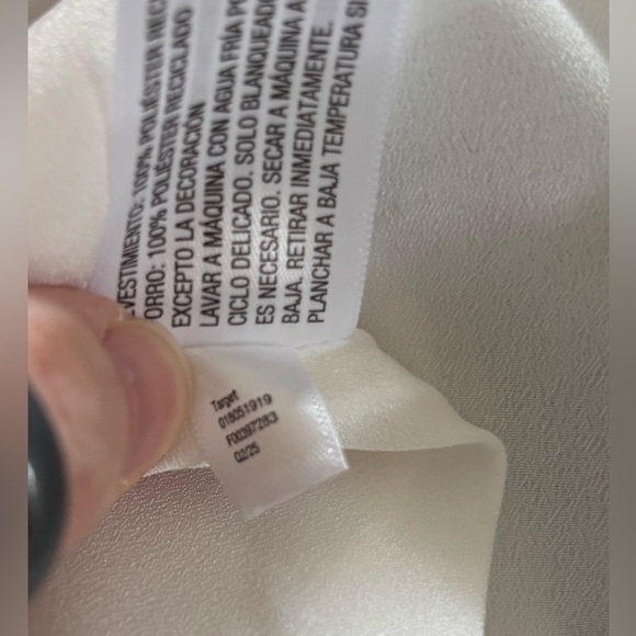 NWT A New Day XL White Slip Skirt Maxi Black Lace Trim Satin Textured 90’s - Picture 9 of 9